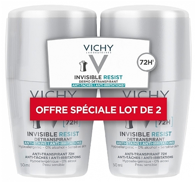 Set - Vichy Deo Invisible Resist 72H (deo/roll/2x50ml) — photo N1