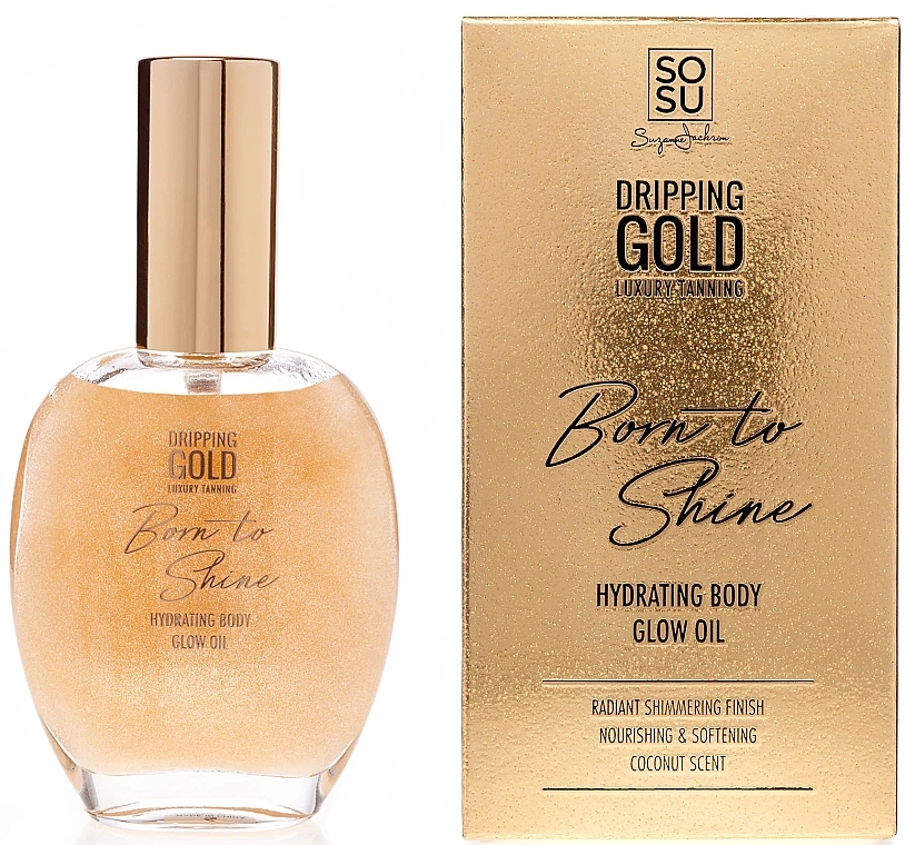 Glowing Body Oil - Sosu by SJ Dripping Gold Born to Shine Hydrating Body Glow Oil Golden — photo N1