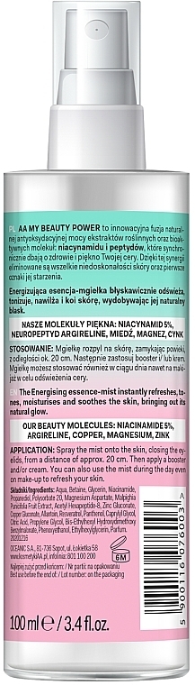 Energizing Face Essence-Mist - AA My Beauty Power Niacynamid 2,5% Energizing Essence-Mist — photo N2