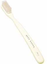 Medium Toothbrush, milk - Acca Kappa Vintage Tooth Brush Medium Nylon Natural Bristles Ivory White Color — photo N2