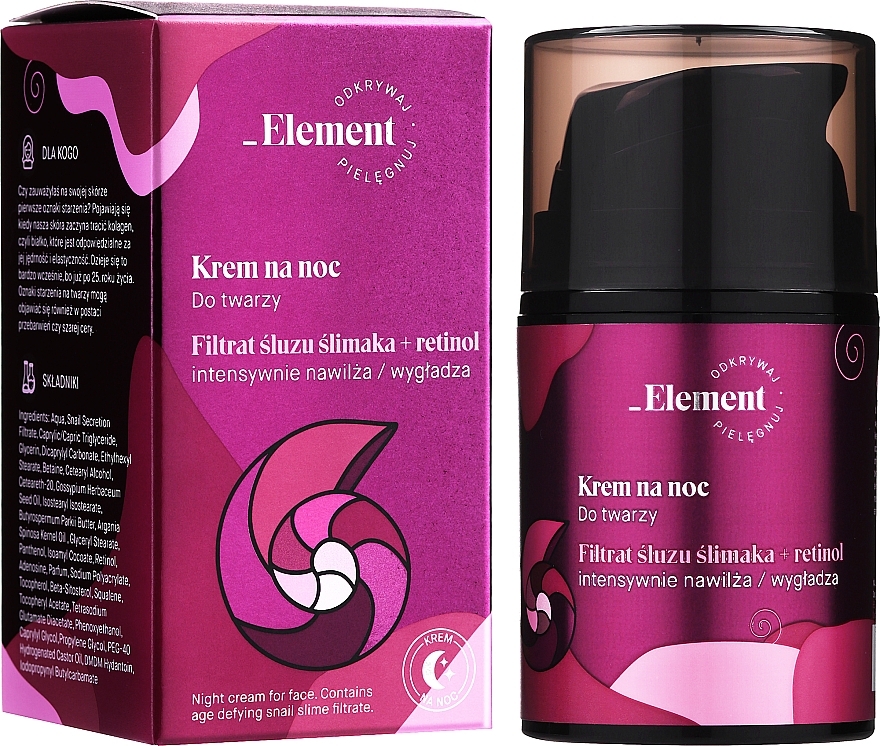 Night Face Cream - _Element Snail Slime Filtrate Night Cream — photo N2
