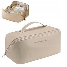 Fragrances, Perfumes, Cosmetics Foldable Rectangular Cosmetic Bag, beige, KS46 - Ecarla