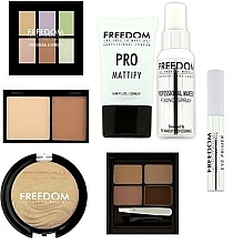 Fragrances, Perfumes, Cosmetics Set - Freedom Makeup London Pro Artist Essential Kit (contour/palette/6g + highlight/7.5g + palette/eyebrow/4g + palette/6g + eye/primer/7.5ml + primer/25ml + fix/spray/50ml)