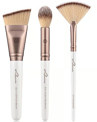 Makeup Brush Set, 3 pcs - Luvia Highlight & Contour Set — photo N2