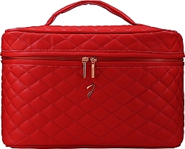 Fragrances, Perfumes, Cosmetics Quilted Makeup Bag, red, A6151VT - Janeke