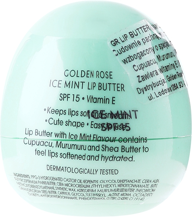 Lip Butter, Mint - Golden Rose Lip Butter SPF15 Ice Mint — photo N1