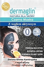 Black Face Mask with Activated Charcoal - Dermaglin — photo N1