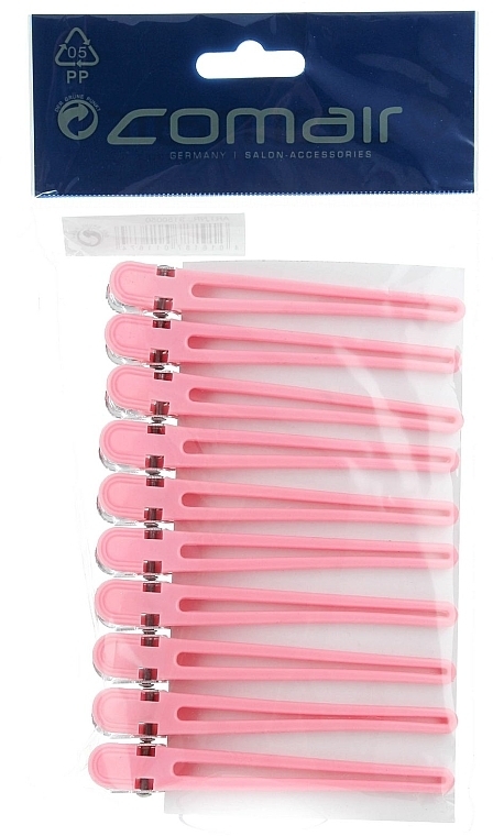 Plastic Claw Clip 'Combi', pink, 10 pcs - Comair — photo N2