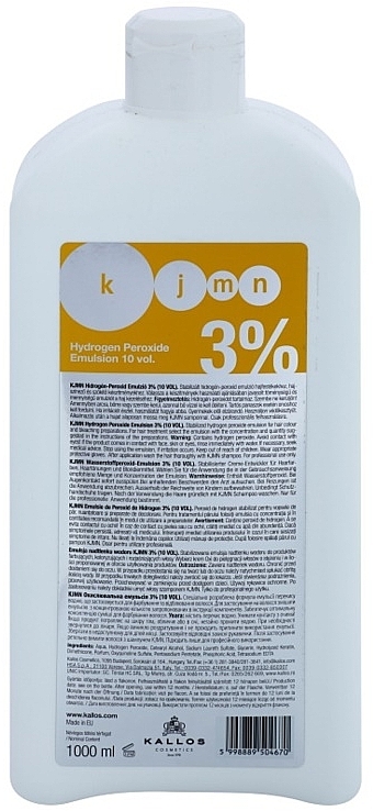 Hydrogen Peroxide Emulsion 3% - Kallos Cosmetics KJMN Hydrogen Peroxide Emulsion — photo N1