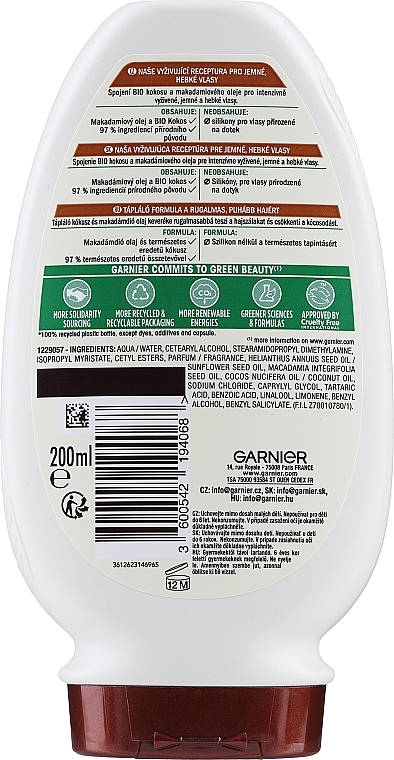 Coconut Milk & Macadamia Conditioner for Dry Hair - Garnier Botanic Therapy Coco Milk & Macadamia — photo N2