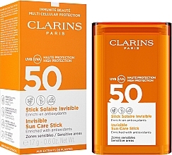 Sun Stick for Sensitive Areas of the Face - Clarins Stick Solaire Invisible SPF50 — photo N2