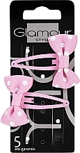 Fragrances, Perfumes, Cosmetics Hair Clips with Bow, light pink - Glamour Style