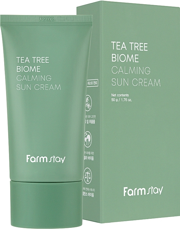 GIFT! Soothing Sunscreen - Farmstay Tea Tree Biome Calming Sun Cream — photo N2