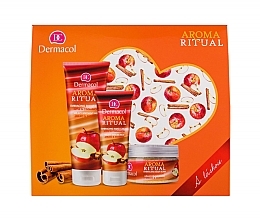 Fragrances, Perfumes, Cosmetics Set - Dermacol Aroma Ritual Apple with Cinnamon (sh/gel/250ml + h/cr/100ml + b/scrub/200g)