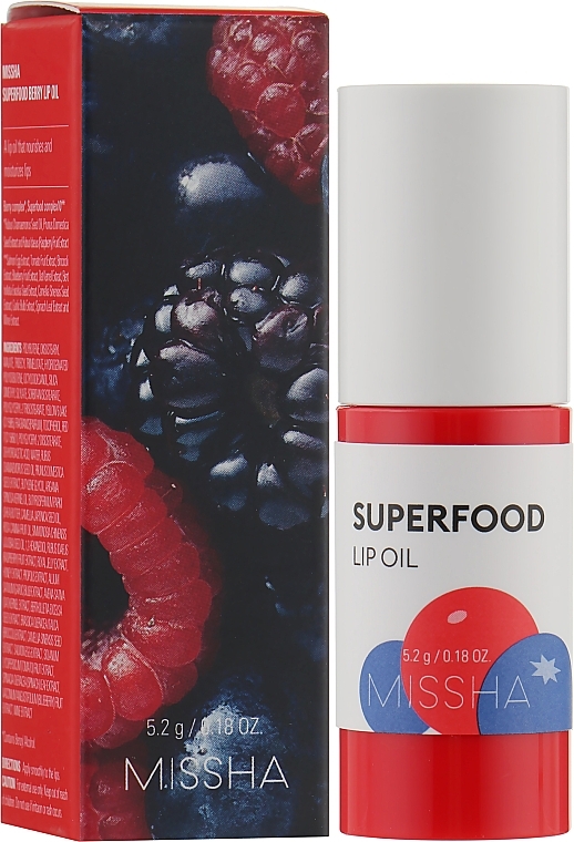 Lip Oil with Berry Extract - Missha Super Food Lip Oil Berry — photo N2