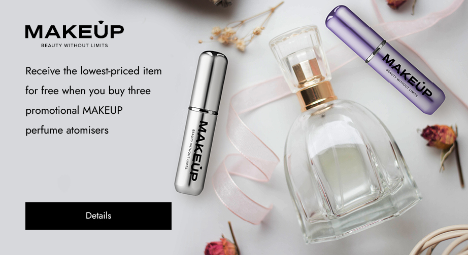 Receive the lowest-priced item for free when you buy three promotional MAKEUP perfume atomisers.