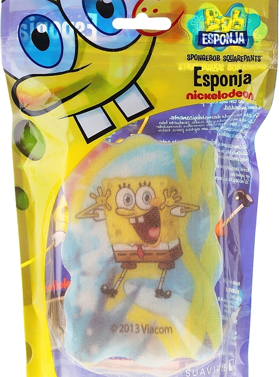 Bath Sponge "SpongeBob", blue-yellow - Suavipiel Sponge Bob Bath Sponge — photo N4