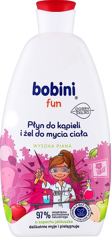 Bath Gel Foam with Apple Scent - Bobini Fun Bubble Bath & Body High Foam Apple — photo N1