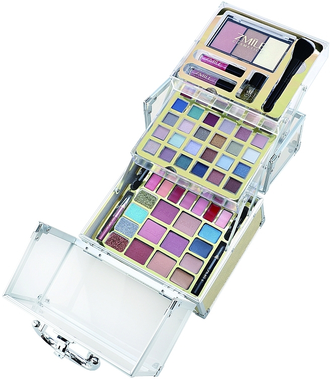 Makeup Set in a Golden-Transparent Case - Zmile Cosmetics Glam Beauty Make Up Case — photo N4