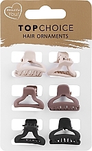 Fragrances, Perfumes, Cosmetics Topp valg - Hair Clip Set 20674, 6 pcs., black+brown+beige