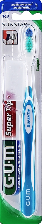 Medium Toothbrush, blue - G.U.M Super Tip Medium Toothbrush — photo N1