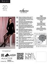 Glossy Embroidered Tights, TI111, 20 Den, nero - Passion — photo N4