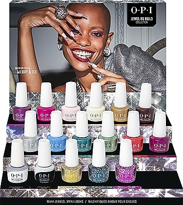 Set - OPI Gelcolor Jewel Be Bold Collection Kit (nail/polish/15x15ml + base/coat/15ml + top/coat/15ml) — photo N1