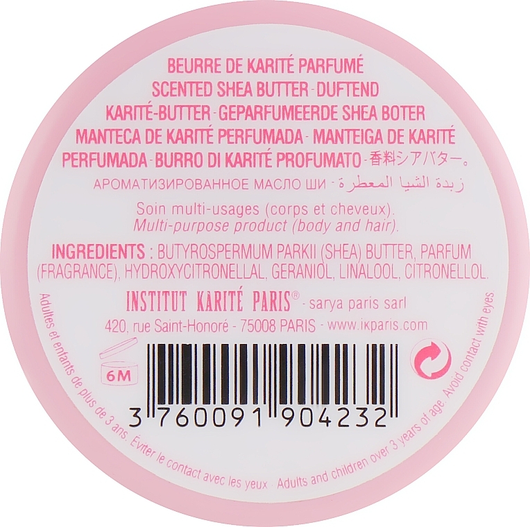 Rose Sceted Shea Butter 98% - Institut Karite Rose Mademoiselle Scented Shea Butter — photo N3