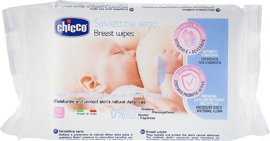 Breast Cleansing Wipes, 72 pcs - Chicco Breast Wipes — photo N2