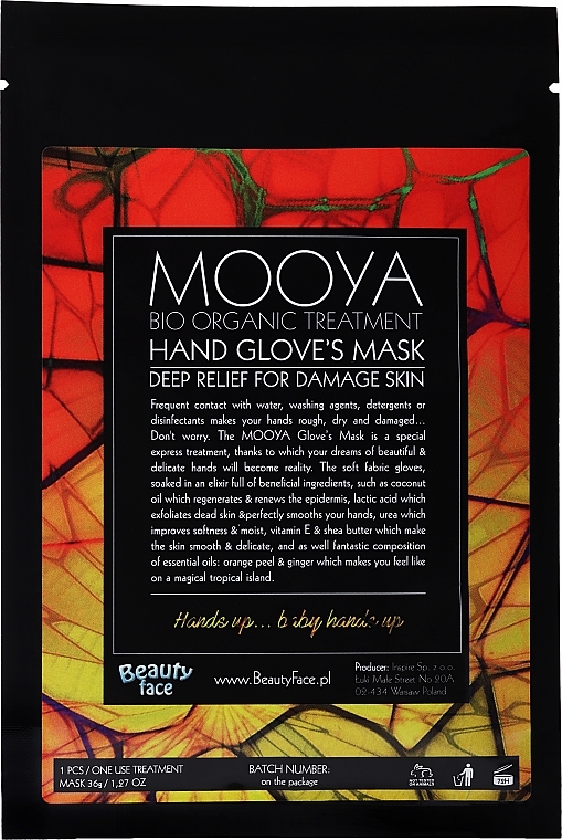 Hand Glove Mask - Beauty Face Mooya Bio Organic Treatment Mask — photo N2