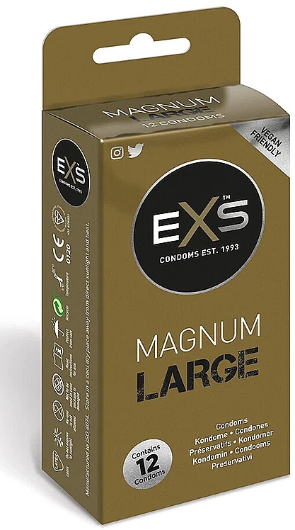 Large Condoms XL, 12 pcs - EXS Condoms Magnum Large — photo N1