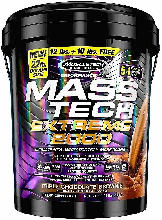 Chocolate Brownie Whey Gainer - Muscletech Mass Tech Extreme Triple Chocolate Brownie — photo N1