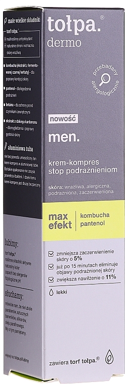 Anti-Irritation Night Cream-Compress - Tolpa Dermo Men Max Effect Cream Compress — photo N1