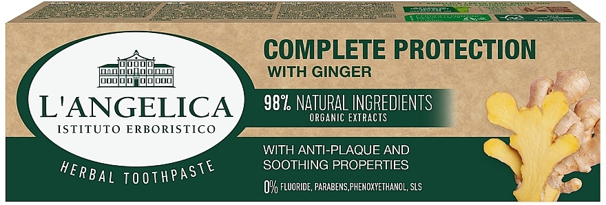 Toothpaste with Ginger Extract - L'Angelica Complete Protection With Ginger Toothpaste — photo N1
