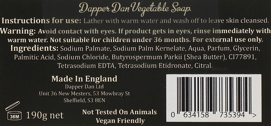 Natural Men Soap - Dapper Dan Vegetable Soap Lemongrass And Limes — photo N2