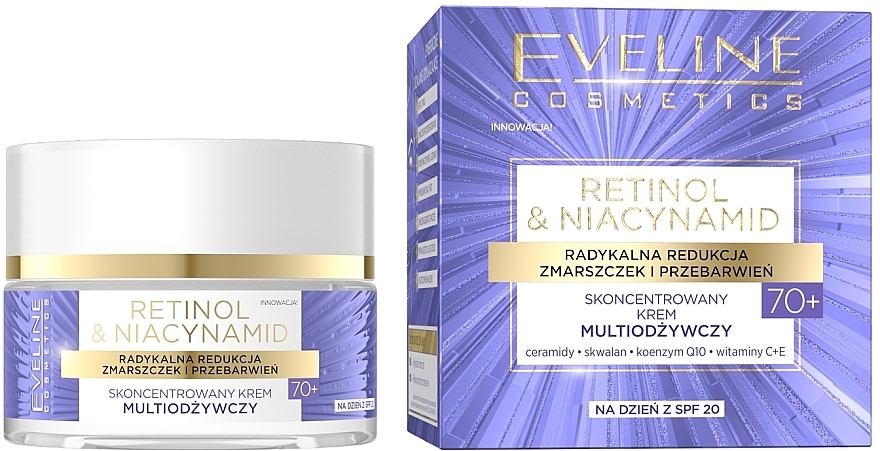 Concentrated Multi-Nourishing Day Cream 70+ - Eveline Cosmetics Retinol & Niacynamid — photo N1