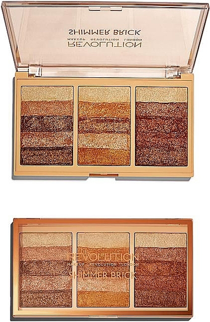 Face Shimmer Palette - Makeup Revolution Shimmer Brick Palette — photo N2