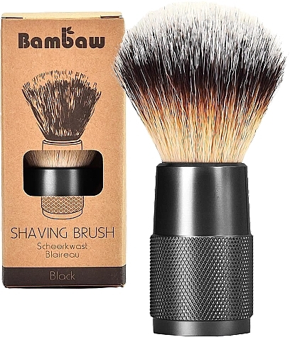 Shaving Brush, black - Bambaw Vegan Shaving Brush Black — photo N1