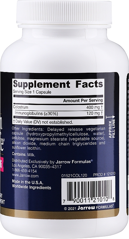 Immune Support Dietary Supplement - Jarrow Formulas Colostrum Prime Life 400mg — photo N2