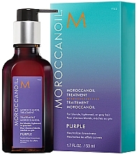 Violet Oil for Blonde, Bleached & Grey Hair - Moroccanoil Treatment Purple With Pump — photo N2