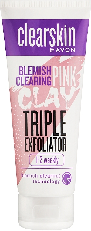 Pink Clay Face Peeling Scrub for Problem Skin - Avon Clearskin Blemish Clearing Pink Clay Triple Exfoliator — photo N1