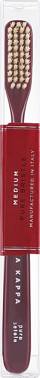 Medium Toothbrush, burgundy - Acca Kappa Vintage Collection Toothbrush Pure Bristle Medium — photo N1