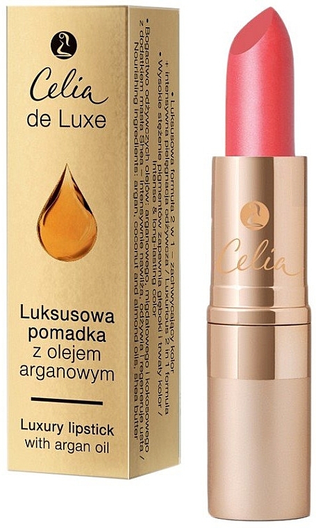 Lipstick - Celia De Luxe Luxury Lipstick With Argan Oil Long-Lasting Colour Moisturizing — photo N2