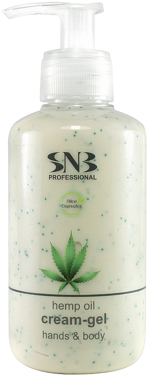 Hand And Body Cream-Gel with Aloe Vera Spheres and Hemp Oil - SNB Professional Hand And Body Cream-Gel Summer Care With Aloe Vera Spheres And Hemp Oil — photo N2
