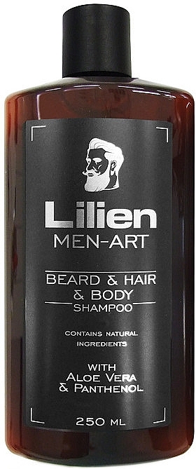 Beard, Hair & Body Shampoo - Lilien Men-Art Black Beard & Hair & Body Shampoo — photo N1