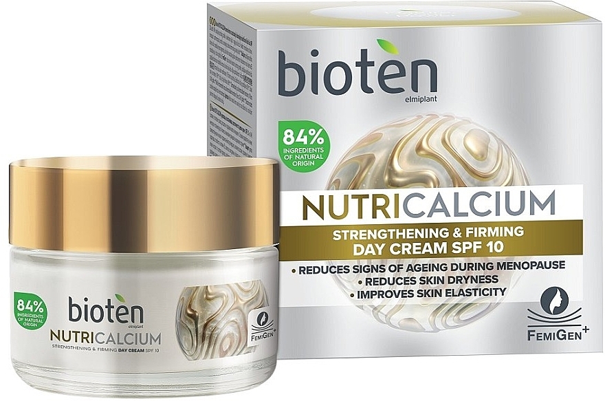 Day Face Cream - Bioten Nutri Calcium Strengthening & Firming Day Cream SPF 10 — photo N1
