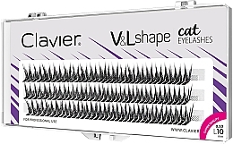 Individual Lashes L, 10 mm - Clavier V&L Shape Cat Eyelashes  — photo N1