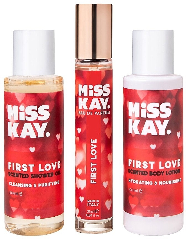 Set - Miss Kay First Love Kit (edp/25 ml + sh/oil/100 ml + b/lot/100 ml) — photo N3