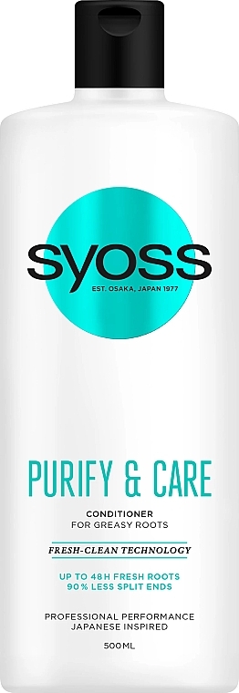 Conditioner for Oily Hair - Syoss Purify & Care Conditioner For Greasy Roots — photo N1