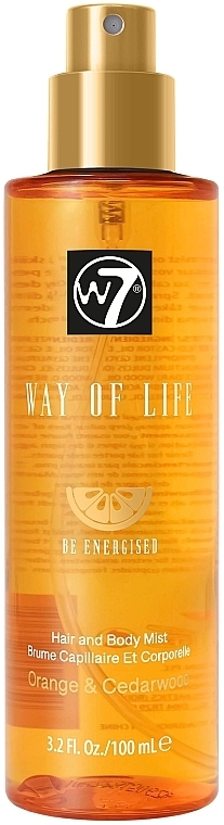 Orange & Cedar Hair & Body Spray - W7 Way of Life Hair & Body Mist Be Energised — photo N2
